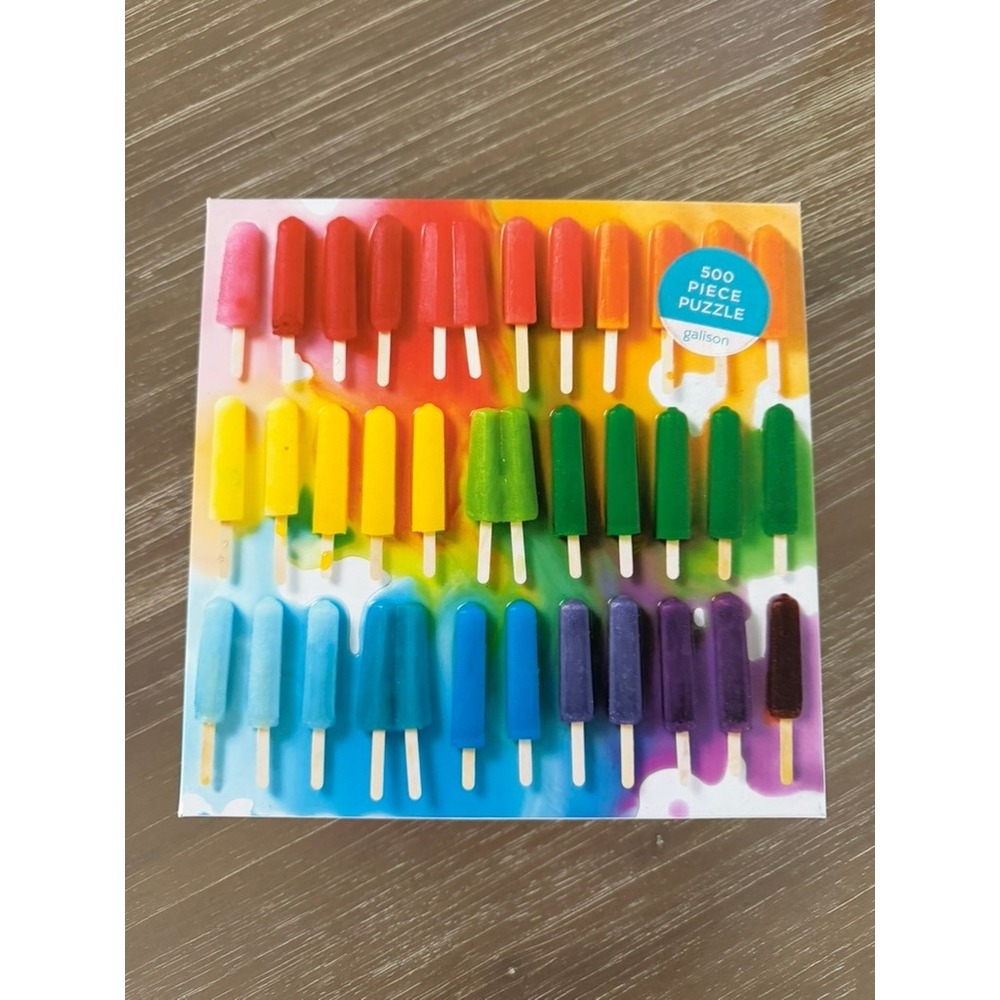 Galison Popsicles 500 Piece Jigsaw Puzzle Rainbow Food Art 20x20 Julie Seabrook